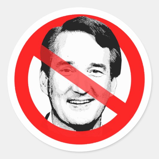 Anti Glenn Youngkin überquerte das Gesicht Runder Aufkleber (Vorderseite)