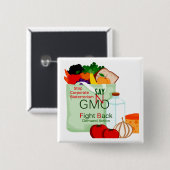 Anti-GMO Gentically geänderter Nahrungsmittelknopf Button (Vorne & Hinten)