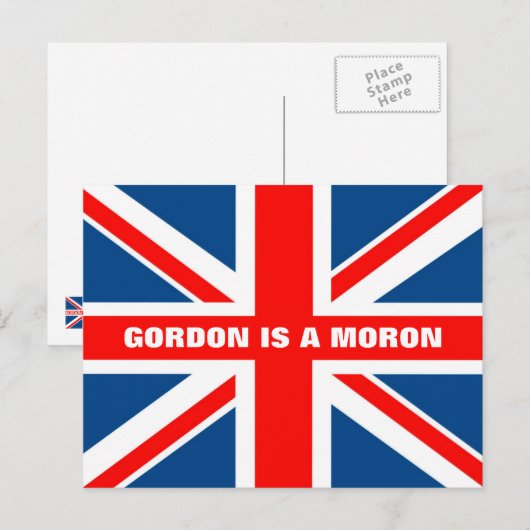 Anti Gordon Brown Postkarte (Vorne/Hinten)