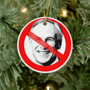 Anti Greg Abbott Durchgestrichenes Gesicht Keramik Ornament