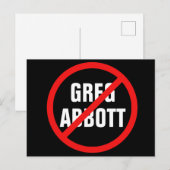 Anti Greg Abbott wählt ihn aus Texas Politik Postkarte (Vorne/Hinten)