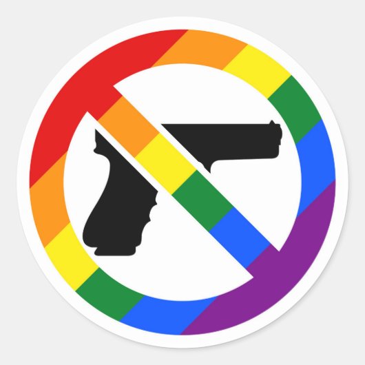 Anti-Gun-Anti-NRA LGBT-Pride-Aufkleber Runder Aufkleber (Vorderseite)