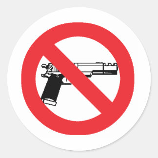 Anti-Gun-Aufkleber Runder Aufkleber