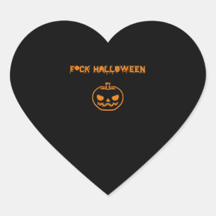 Anti-Halloween-Kürbis-Jack-o'-lantern Herz-Aufkleber