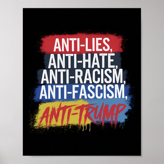 Anti Hate Lies Rassismus Faschismus Widerstand Pro Poster (Vorne)