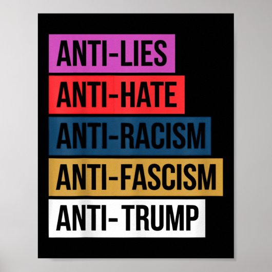 Anti Hate Lies Rassismus Faschismus Widerstand Pro Poster (Vorne)