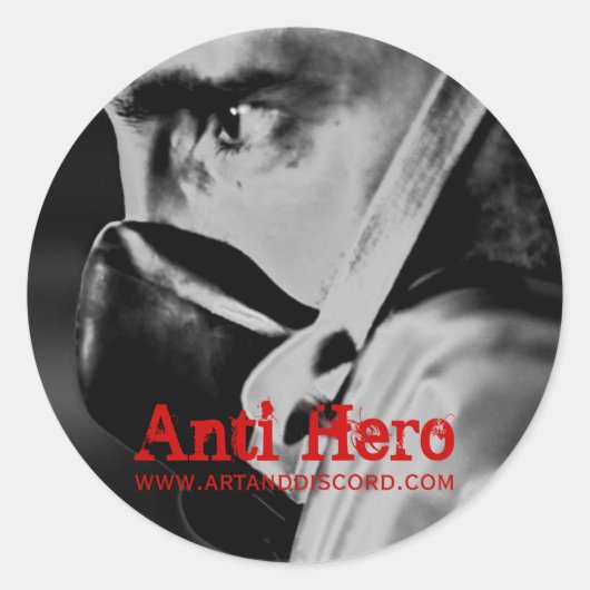 Anti-Helden-Respirator-Aufkleber Runder Aufkleber (Vorderseite)