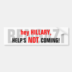 ANTI-HILLARY_HELP NICHT COMING-BENGAZI AUTOAUFKLEBER