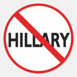 Anti Hillary Runder Aufkleber