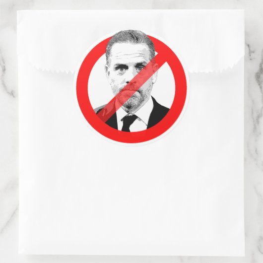 Anti Hunter Biden Runder Aufkleber (Tasche)