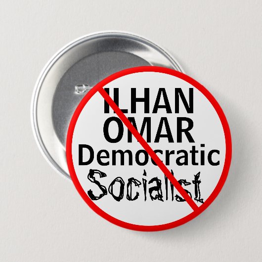 Anti-Ilhan Omar Demokratischer Sozialist Button (Vorne & Hinten)