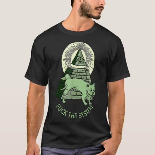 Anti Illuminati NWO alle sehen Auge Pyramide Mason T-Shirt (Vorderseite)