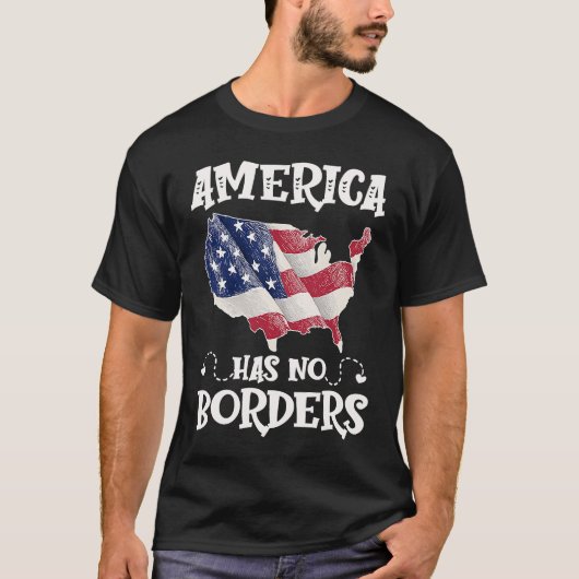 Anti Immigration Reform America No Border USA Flag T-Shirt (Vorderseite)