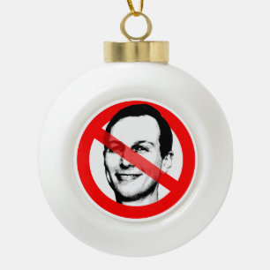 Anti Jared Kushner Durchgestrichenes Gesicht Keramik Kugel-Ornament