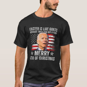 Anti Joe Biden Merry 4th of Christmas 4. Juli T-Shirt