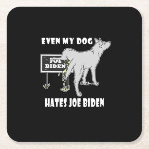 Anti Joe Biden My Dog hasst biden politischen Humo Rechteckiger Pappuntersetzer