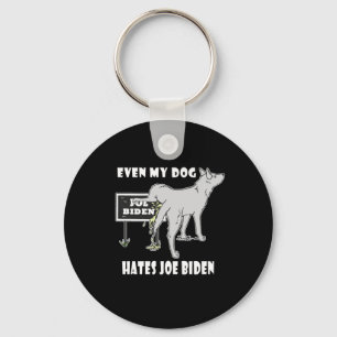 Anti Joe Biden My Dog hasst biden politischen Humo Schlüsselanhänger