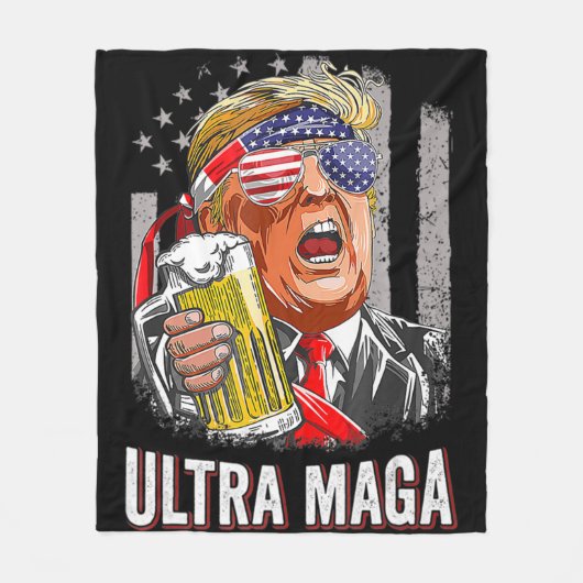 Anti Joe Biden Ultra Maga 4 Fleecedecke (Vorderseite)