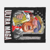 Anti Joe Biden Ultra Maga 4 Fleecedecke (Vorderseite (Horizontal))