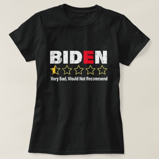 Anti Joe Biden Very Bad One Star Rating Republican T-Shirt (Design vorne)
