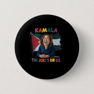 Anti Kamala Harris Palestine Flag Button