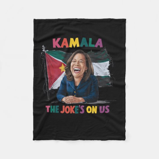 Anti Kamala Harris Palestine Flag Fleecedecke (Vorderseite)
