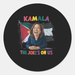 Anti Kamala Harris Palestine Flag Runder Aufkleber