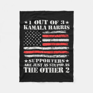Anti Kamala Harris Stupid Joke American Flag Usa H Fleecedecke