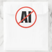 Anti-KI Runder Aufkleber (Tasche)