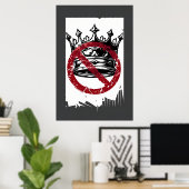 Anti-King Poster - Grunge Crown Protest Art (Heimbüro)