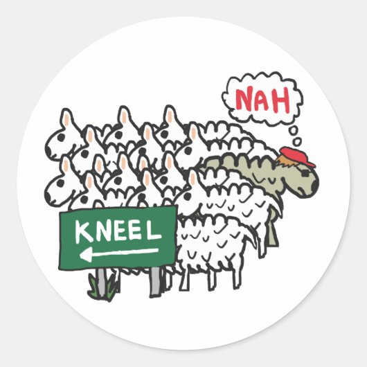 Anti-Kneeling Runder Aufkleber (Vorderseite)