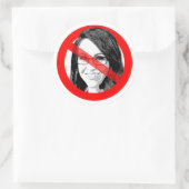 Anti Lauren Boebert Crossed Out Face Runder Aufkleber (Tasche)