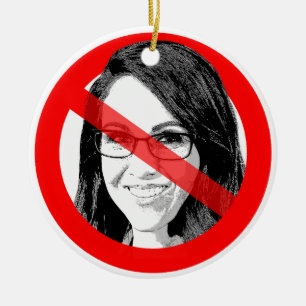 Anti Lauren Boebert Durchgestrichenes Gesicht Keramik Ornament