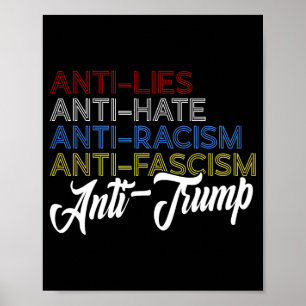 Anti Lies Anti Hate Anti Rassismus Antifaschismus  Poster