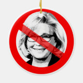 Anti Liz Cheney überquerte das Gesicht Keramik Ornament (Hinten)