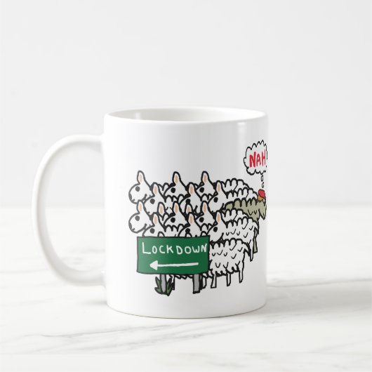 Anti-Lockdown-Schafe Kaffeetasse (Links)