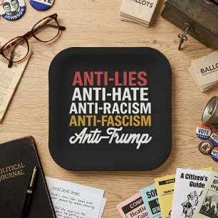 Anti Lügen Anti Hass Anti Faschismus Anti Trump Zi Pappteller