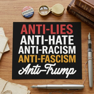 Anti Lügen Anti Hass Anti Rassismus Anti Faschismu Postkarte