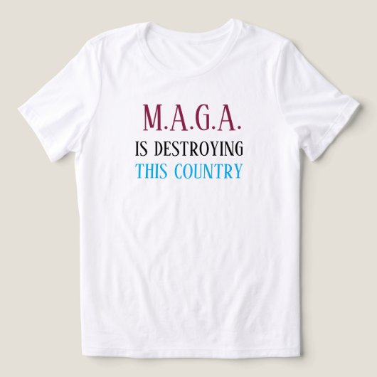 Anti-MAGA-Botschaft Tri-Blend Shirt (Design Vorderseite)
