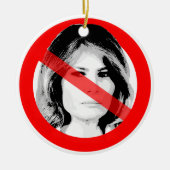 Anti Melania Trump hat das Gesicht verdrängt Keramik Ornament (Vorne)