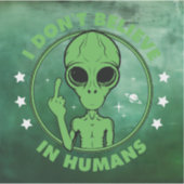 Anti-Menschliche Alien Aufkleber (Vorderseite)