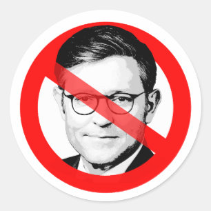 Anti Mike Johnson Durchgestrichenes Gesicht Runder Aufkleber
