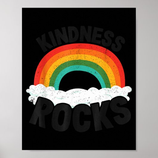 Anti-Mobbing-Hippie-Retro-Lehrer-Regenbogen Poster (Vorne)