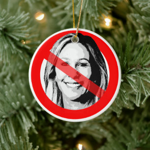 Anti MTG Durchgestrichenes Gesicht Keramik Ornament