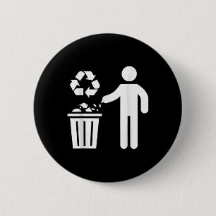 Anti-Müllentsorgung Keine Umwelt- Umweltschutz Button