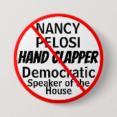 Anti-Nancy Pelosi Handscharnierventil-Spaß Button (Vorderseite)
