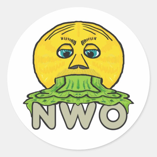 Anti-New-World-Ordnung Runder Aufkleber (Vorderseite)