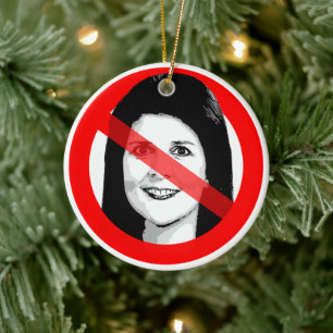 Anti Nikki Haley Durchgestrichenes Gesicht Keramik Ornament