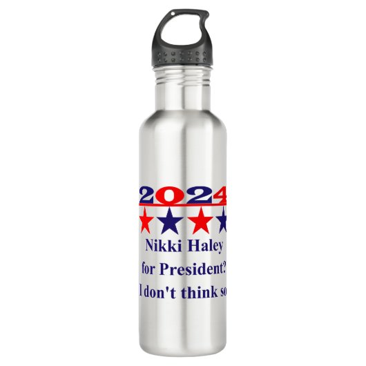 Anti-Nikki Haley für den Präsidenten - Politisches Edelstahlflasche (Vorderseite)