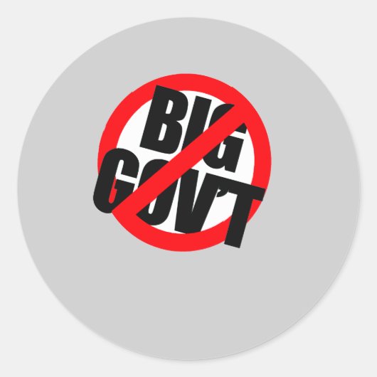 Anti-Obama - Anti-Big Government Runder Aufkleber (Vorderseite)